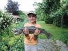 Kinderfischen macht es mglich. Die stolze Hannah mit ihrer ersten groen Regenbogenforelle (52cm)